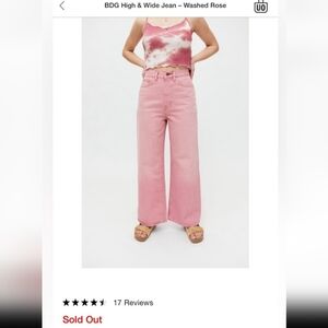 BDG High & Wide Jean - Washed Rose